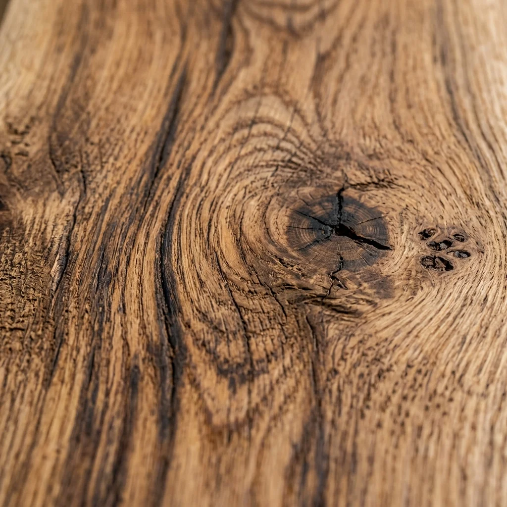 Close-up of handcrafted wooden chopping board showing beautiful end grain wood patterns