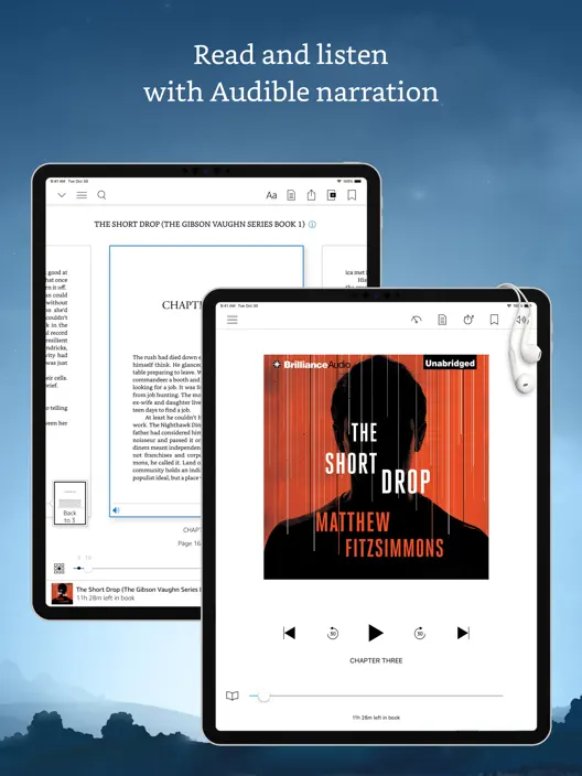 Schermata Kindle per passare da ebook ad audiolibro