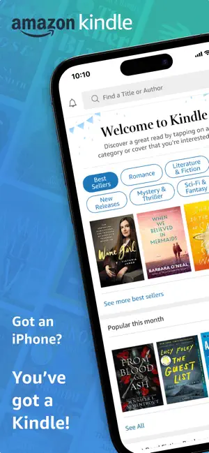 Schermata di benvenuto Amazon Kindle su iPhone