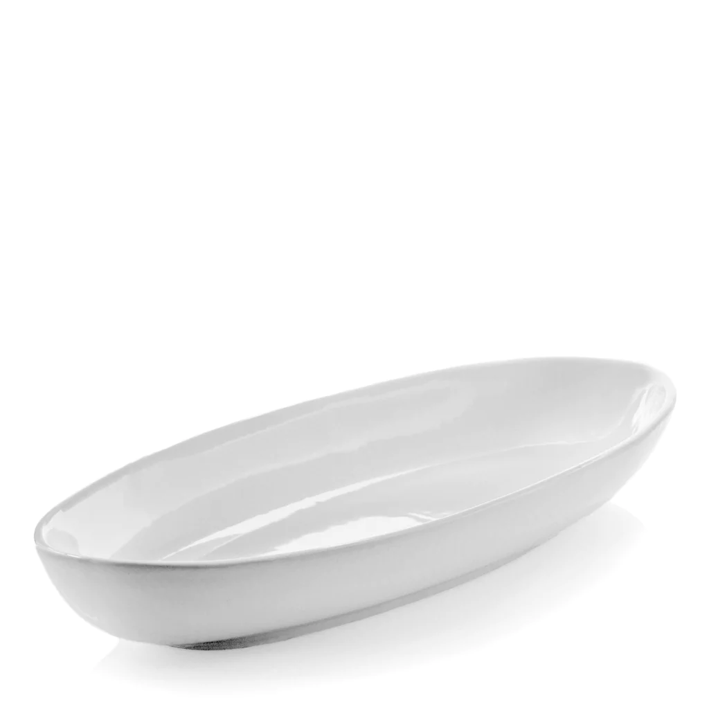 Piatto da portata in ceramica bianca artigianale